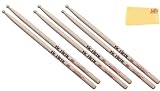 Vic Firth American Custom SD1 General Drumsticks - 3-Pack Bundle with Austin Bazaar Polishing Cloth