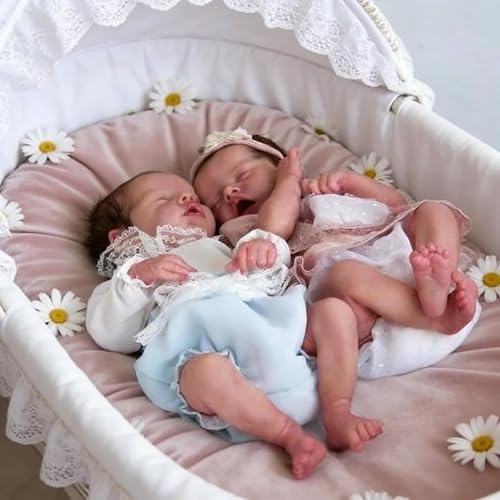 Muñecas Reborn Bebé Gemelas 18 Pulgadas Realistas RXDOLL miniatura 4