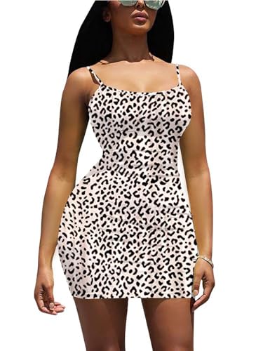 Image of Nimsruc Women Sexy Bodycon Mini Dress Summer Short Backless Spaghetti Strap Dresses