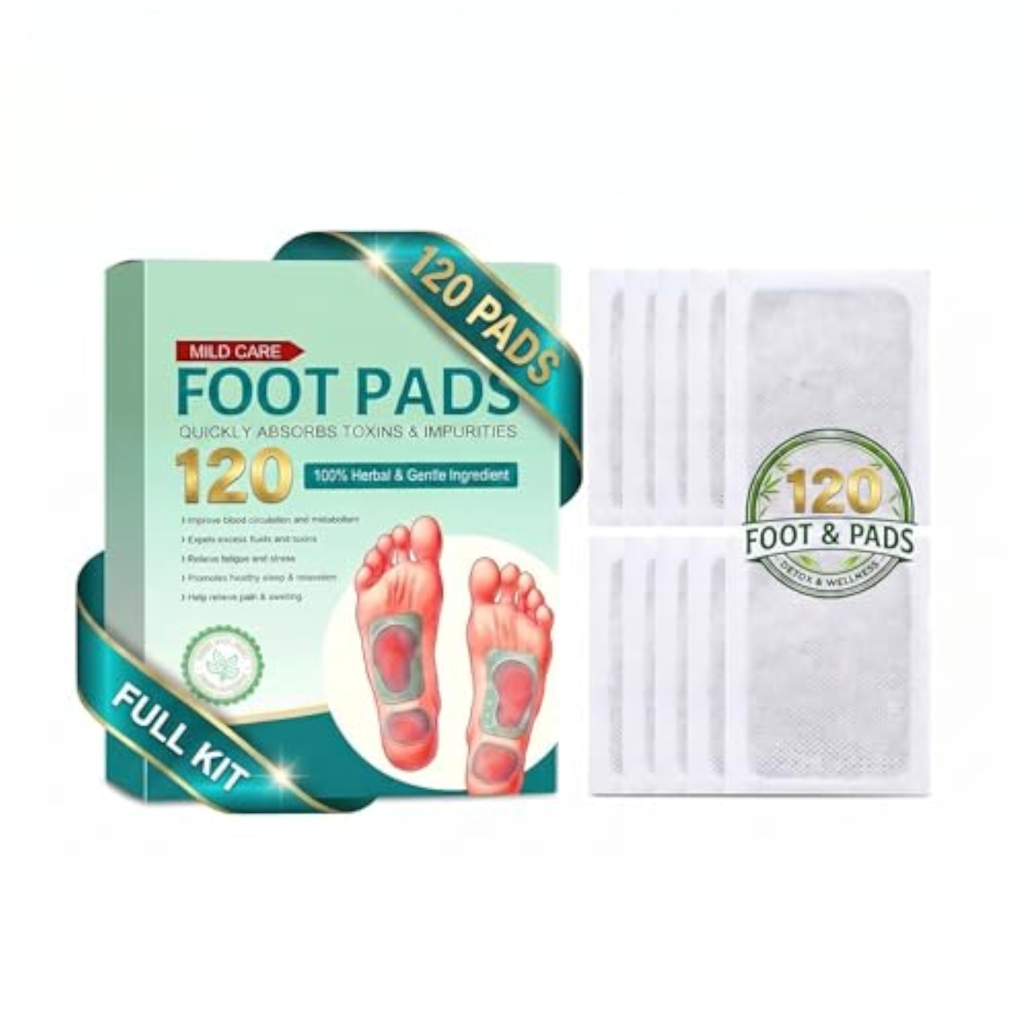 Foot Patches for Weight Loss and Toxin Removal, 120 Pads