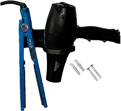 Suporte de Parede em ABS para Secador e Chapinha – Reforçado, Durável e Fácil Instalação (Preto)