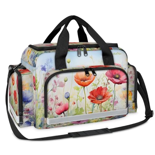 GzLeyigou First Aid Bags Empty, Modern Florals Emergency Bag First Aid Kit Multiple Compartment Kit Carrier On Call Trauma Bag For Paramedics Emergency Medical Supplies Kit