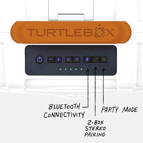 Image of Turtlebox Original Gen 3: Portable Outdoor Bluetooth Speaker - Ultra-Loud (120dB), Waterproof (IP67), Rugged, Impact-Resistant, 3-Day Battery | Party Mode: Unlimited Pairing Stereo, White /Burnt Orange