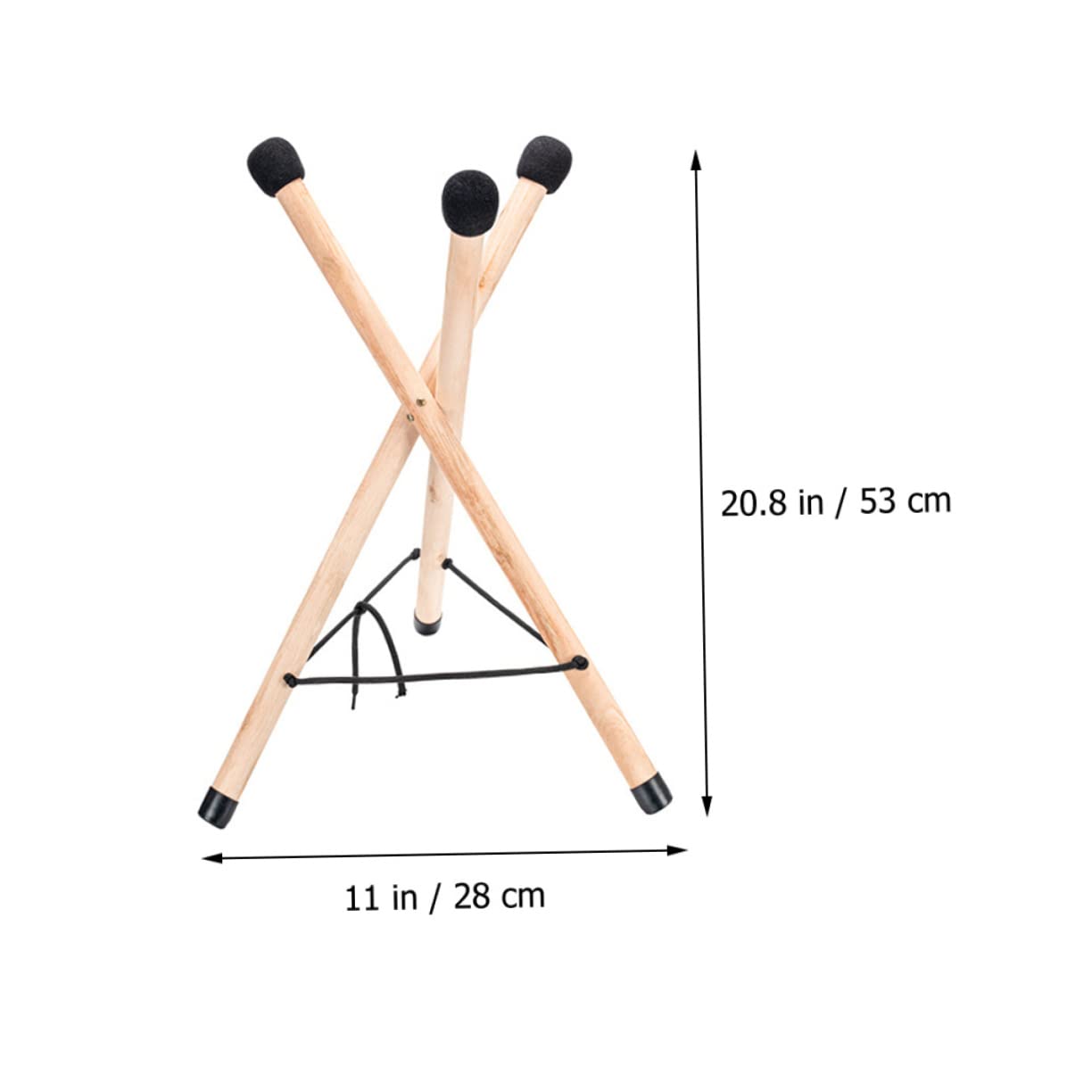 Milisten Foldable Tongue Drum Stand with Stable Tripod Design and Adjustable Rope Non-Slip Caps Hand Pan Drum Holder for Steel Tongue Display and Storage - Image 4
