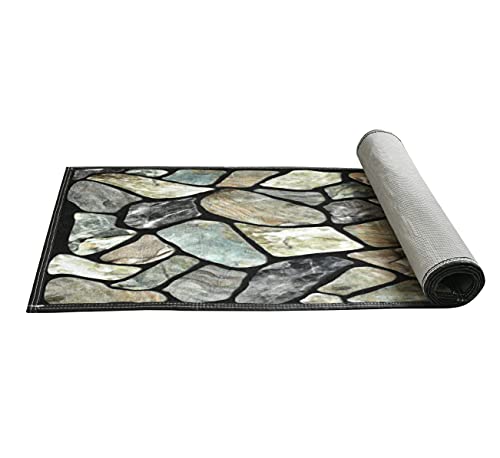 Image of ishro home Premium Kitchen mats for Floor Anti Slip | Machine-Washable |Waterproof| 2 Pcs Set| (18 x 55 + 18 x28 inches)
