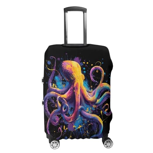 Octopuss Colorful Splash Luggage Covers Washable Travel Suitcase Cover Elastic Baggage Protector4