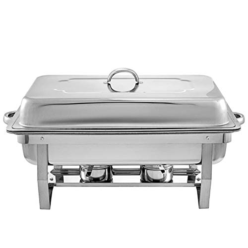 HSBAIS Speisenwärmer Buffetwärmer, 9,5 Qt Rechteckig Wärmebehälter Klappboden mit Deckel Chafing Dish Rechaud für…
