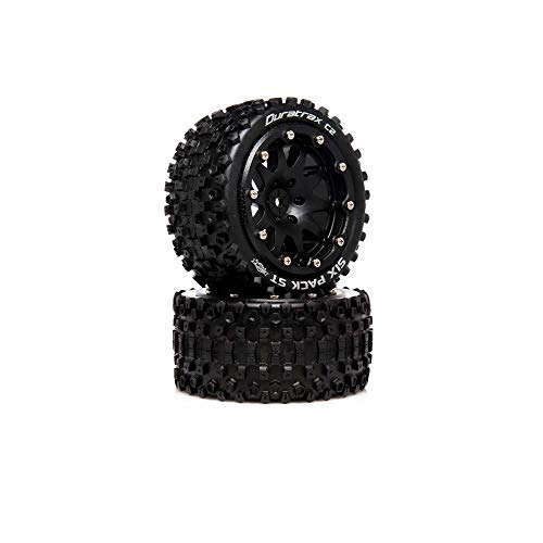 Duratrax Six Pack ST Belted 2.8 2WD Mounted Rear Tires, 0 Offset, Black (2), DTXC5534