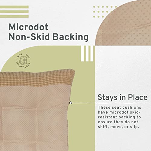 Arlee Non-Skid Memory Foam Chair Pads, 2 Count (Pack Of 1), Bamboo Tan #TOP3