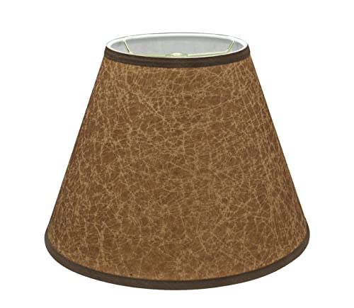 Image of Aspen Creative 32622 Transitional Empire Shape Spider Construction Lamp Shade in Cider Brown, 6 inch Top x 12 inch Bottom x 9 inch Slant Height
