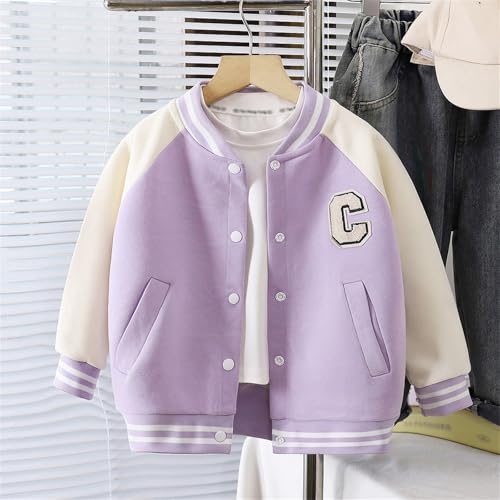 Varsity Jacket Kids Boys Girls Baseball Bomber Jackets Button Down Casual Long Sleeve Color Block Coats Fall Fashion2