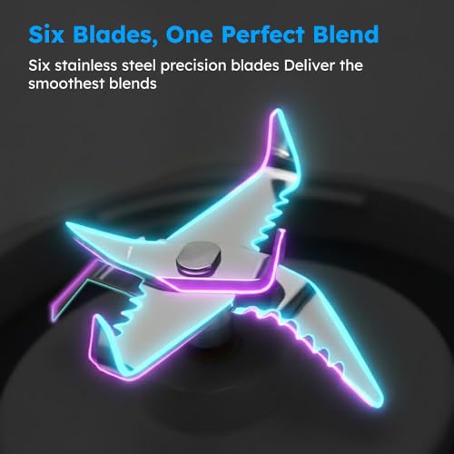 Image of Kilig Vortex Next Portable Blender, 3-Modes, 700ml Convertible Jar, 6-Blades, Detachable Design, USB-C Charging, Ideal for Gym, Home, Kitchen & Office, 380W, Black