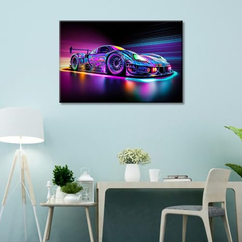Hypercar déco murale moderne TISHIRON grand format 91,4 x 61 cm pour chambre - 2