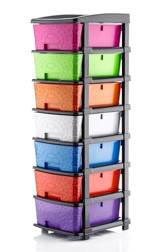 Image of 7XL Plastic Modular Drawer System for Home, Office, Hospital, Parlor, School, Doctors, Home and Kids, Product Dimension When | Assembeledy (30cmx37cmx105 cm) (MULTI, 7XL)