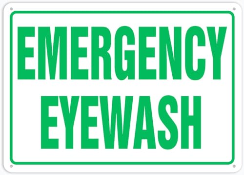 Feehiget Emergency Eyewash Outdoor Street & Home Bar Club Kitchen Restaurant Wall Art Decor Plaque Signs 12X8Inch
