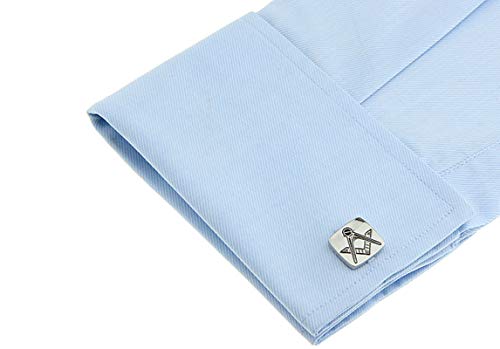 Mancuernillas clásicas KnBoB para hombre en plata miniatura 4