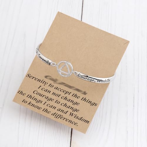 BNQL AA Sobriety Recovery Gifts Bracelet Serenity Prayer Alcoholics Anonymous Gifts Jewelry God Serenity Courage Wisdom Bracele4