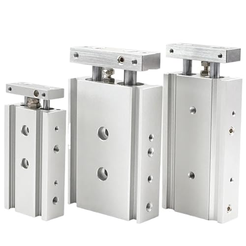 Cylindre pneumatique double tige résistant aux forces latérales