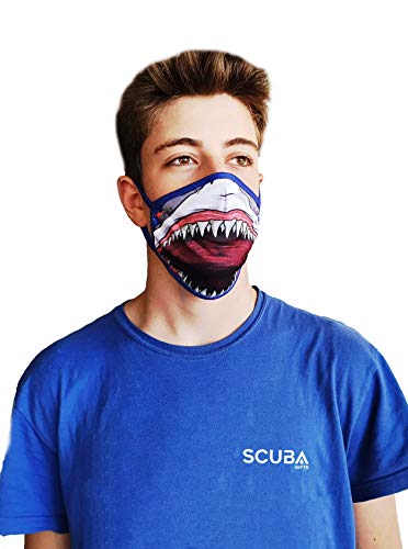 WILD REPUBLIC Wild Smiles Shark Face Mask, Reusable & Washable, Half Face Mask, Marine Life Theme, Kids Unisex Costume Mask - Image 3