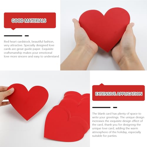 LNQ LUNIQI 40 Stück Herzform Papier 15cm Rote Herz Papier Deko, Große Papierherzen Karten Herzförmige Papierausschnitte Wird für Valentinstag, hochzeit, Wand, Klassenzimmer, Basteln