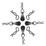 Hosim 50PCS Universal RC Body Clips Pins 90-Degree Angle Bent Springy RC Buckle For 1/10 1/8 1/12 RC Crawlers Cars,Stainless Steel Part Easy to Peel off for Slash/Stampede/Rustler/Redcat/WLtoys(Black)