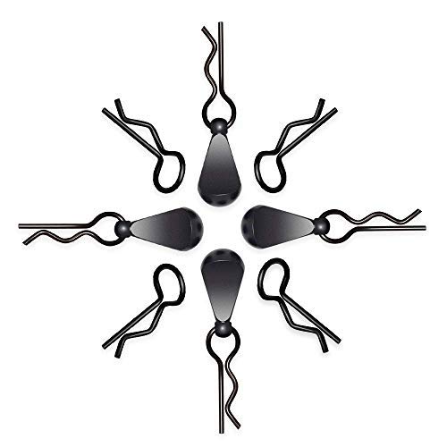 Hosim 50PCS Universal RC Body Clips Pins 90-Degree Angle Bent Springy RC Buckle For 1/10 1/8 1/12 RC Crawlers Cars,Stainless Steel Part Easy to Peel off for Slash/Stampede/Rustler/Redcat/WLtoys(Black)