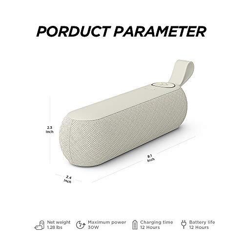 Libratone Too 30W Portable Bluetooth Speaker, 360°Sound, Simple Touch Control, Streaming Online, Preset 5 Favorites, 12-Hour Playtime, Built-In Mic, Ipx4 Perfect For Outdoor-Grey #TOP6