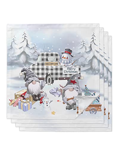 Servilletas de tela navideñas set de 4, 20 x 20 in miniatura 1