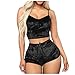 Womens Velvet Pajamas Sets Cropped Cami Tops shorts Matching Set Sexy Sleepwear 2 Piece Fashion Nightwear Black