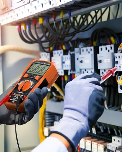 Crenova Digital multimeter, TRMS Voltmeter Ammeter Auto-Range 6000 Zähler Ohmmeter, misst Spannung Kapazität Temp Wiederstand mit Large LCD-Anzeige und Hintergrundlicht, for Automotive, Elektrike