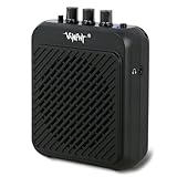 VANPHY Mini Electric Guitar Amplifier 3W Rechargeable Bluetooth Guitar Amp with Clean Overdrive Channel 5H Working Portable Small Amp for Indoor Practice and Traveling AG-03N Black