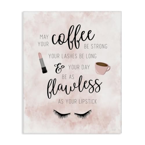 Glam Lashes Coffee Calligraphy, 24 x 30 Inch Canvas Wall Art