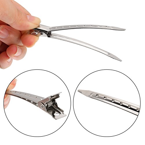 24 Pieces Duck Bill Hair Clips 3.5 Inches Duckbill Hair Clips Metal Alligator Curl Clips For Women Styling Sectioning Long Hair Sectioning Clips With Holes #TOP4