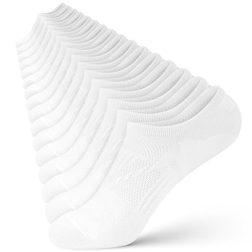 wernies No Show Socks for Women - 8 Pairs Low Cut Invisible Casual Short Ankle Socks for women White 5-8