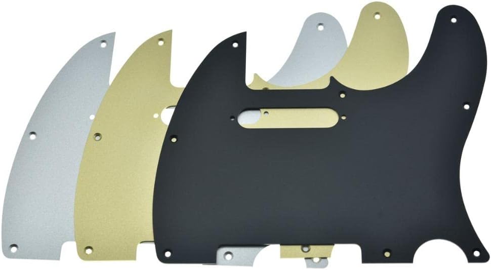 Dopro 8 Hole Matte Aluminum Tele Pickguard Metal Anodized TL Pick Guard Scratch Plate for USA/Mexico Tele/Telecaster Matte Silver