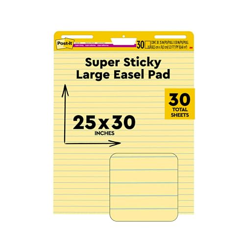Tableau à feuilles mobiles adhésif Post-it Super Sticky 63,5 x 77,5 cm jaune