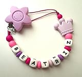 chupetero tous aliexpress  CHUPETERO DE SILICONA PERSONALIZADO CON NOMBRE LIBRE DE TÓXICOS COLOR LILA CLARO