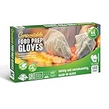 UNNI Compostable Food Prep Gloves, Restaurant-Quality, For Food Handling, Powder-Free, 100 Count, Medium, Earth Friendly Highest ASTM D6400, US BPI, CMA & Europe OK Compost Certified, San Francisco