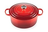 Le Creuset Enameled Cast Iron Signature Round Dutch Oven, 13.25 qt., Cerise