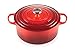 Le Creuset Evolution Cocotte con Tapa, Redonda, Todas Las Fuentes de Calor Incl. inducción, 12,6 l, Hierro Fundido, Rojo(Cereza), 34 cm