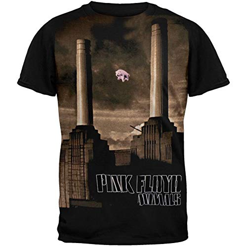 Impact - Camiseta - Hombre de Color Negro de Talla X-Large - Old Glory - Pink Floyd - Uomo Animals Subway (Camiseta) X-Large Nero
