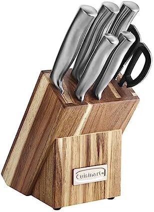 Cuisinart C77SS-7P Stainless Steel 7-Piece Prep Knife Set Acacia Block Precision Cut Blades, Ergonomic Handles - Thumbnail 5