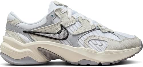 white nike shoes with silver swoosh