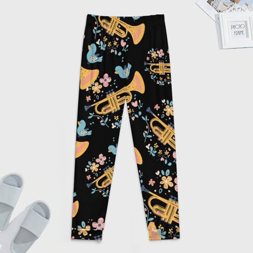 Cute Trumpet Birds Flowers Men's Pajama Pants Lounge Pant Sleepwear PJ Bottoms3