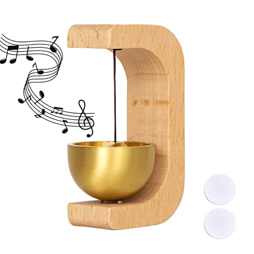 Magnetic Wooden Doorbell, Shopkeepers Bell for Door Opening, Magnetic Door Chime for Door Store Refrigerator Office Housewarming Gift (C-Shaped)