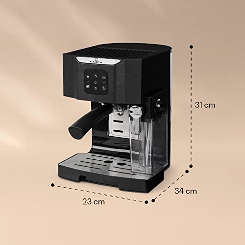 Klarstein 1,4 L Siebträgermaschine für 2 Tasse Kaffee, Mini Espressomaschine mit Milchschäumer, 20 Bar Siebträger Kaffeemaschine Klein, Gute Espresso Kaffeemaschine, Edelstahl-Espressomaschinen 1450 W – Bild 7