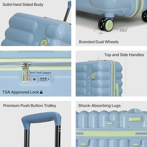 Image of uppercase Astro Trolley Bag Set Of 3 (S+M+L)|Cabin & Check-In Hardsided Trolley Bag|Flushed Tsa Lock & Anti-Theft Zippers|Dual Spinner Wheel Suitcase For Men & Women|2000 Days Warranty(Blue),74.5 Cm