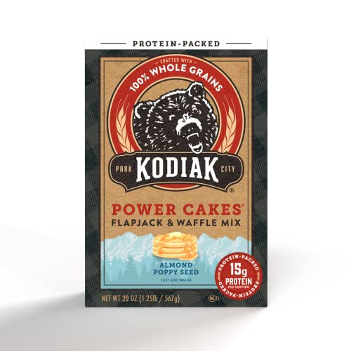 Kodiak Power Cakes, Pancake & Waffle Mix, Almond Poppyseed, High Protein,100% Whole Grains (Pack Of 1) #TOP28
