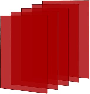 PH PandaHall 5 láminas acrílicas rojas translúcidas de color rojo, paneles acrílicos fundidos, láminas acrílicas de colores para cortar carteles de grabado, proyectos de bricolaje, 30 x 20 cm, 3 mm de