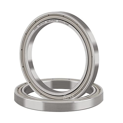 XIKE 2 pcs 6810ZZ Sealed Ball Bearings 50x65x7mm Chrome Steel and Pre-Lubricated, 6810-2Z Deep Groove Ball Bearings with Metal Double Seals